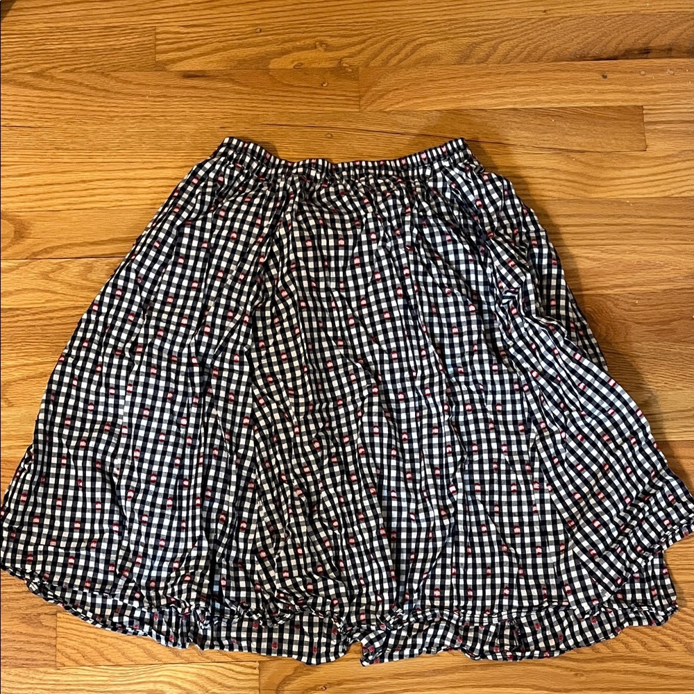 Classic Navy and White Checkered Skirt